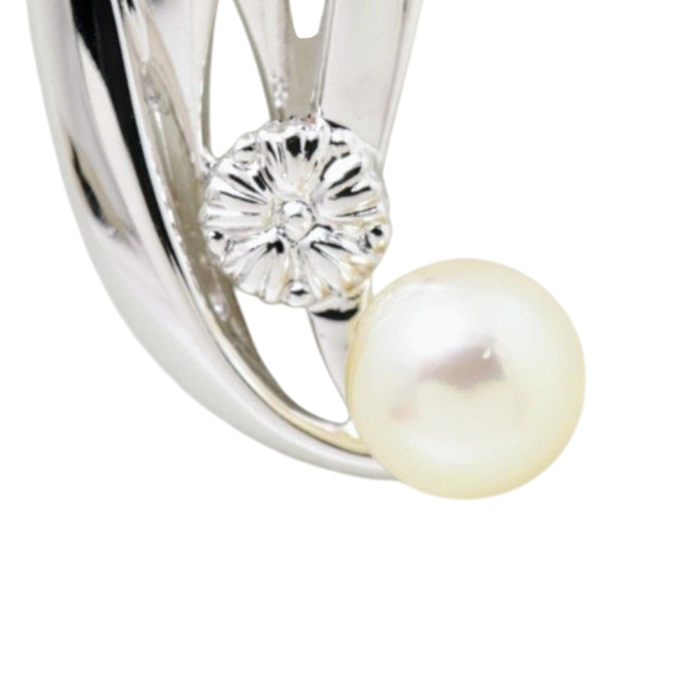 Mikimoto Akoya Pearl Necklace Sterling Silver Authentic Coquette Bridal - Picture 4 of 10